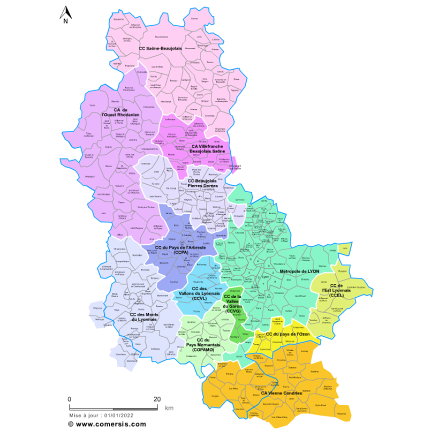 Zone d'intervention Accord Artisans Rhône